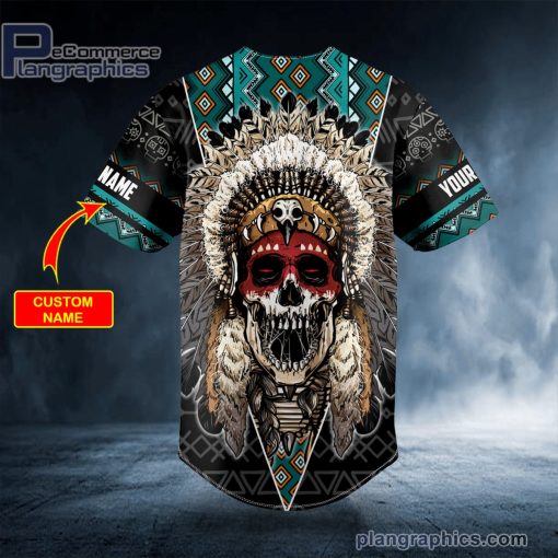 brocade pattern 5 native skull custom baseball jersey 555 tV2Fi