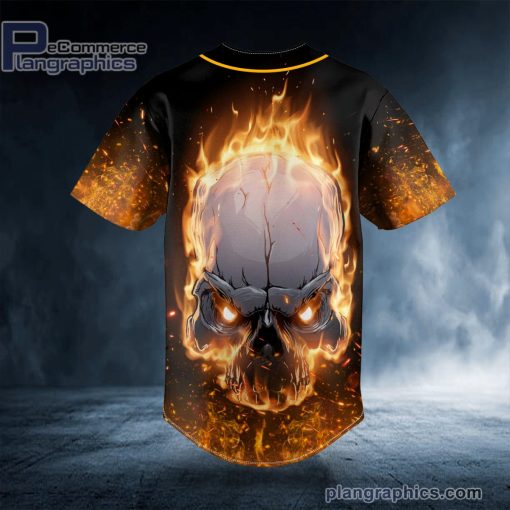 burning angry skull custom baseball jersey 551 DEfme