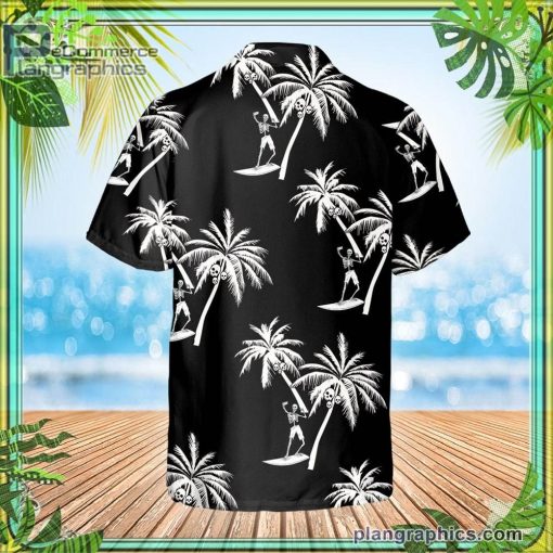 coconut tree skull black short sleeve button down hawaiian shirt 421 e2b1L
