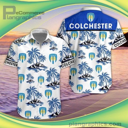 colchester united short sleeve button down shirt and hawaiian short 98 Z8N65