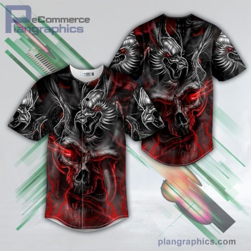 combat dragon glowing eye ghost skull baseball jersey pl266075 9i2Nh