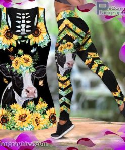country life cow and sunflower tank top legging set Qk1YD