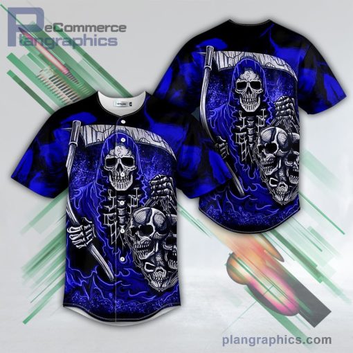 dark blue fatal shears grim reaper skull baseball jersey pl628373 ANZDD