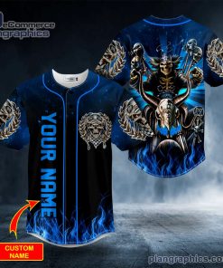 dark blue the hunt ghost skull custom baseball jersey 155 yhv1t