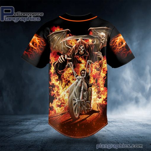dead racer ghost rider fire skull custom baseball jersey 545 KH3qn