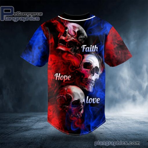 faith hope love smokey skull custom baseball jersey 540 3pP6F