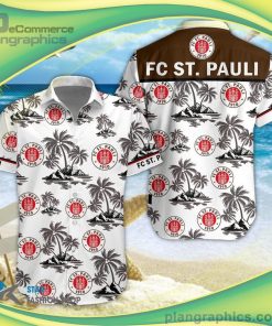fc st pauli 3d short sleeve button down shirt and hawaiian short 83 1967f