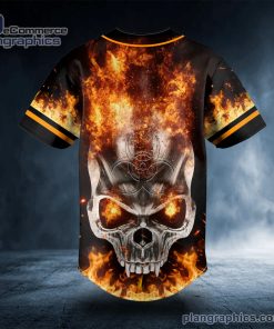 fire angry biohazard skull custom baseball jersey 539 xVSgJ