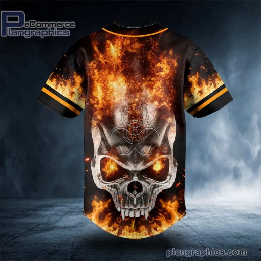 fire angry biohazard skull custom baseball jersey 539 xVSgJ