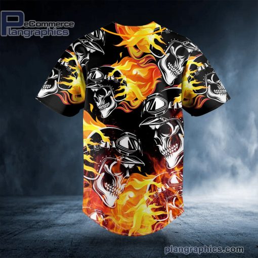 fire motorcycle helmet skull custom baseball jersey 533 PASTy