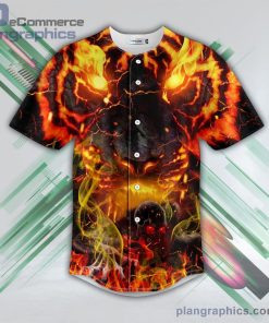 flaming lava lion zombie ghost skull baseball jersey pl3614154 cpaYe