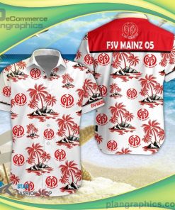 fsv mainz 05 3d short sleeve button down shirt and hawaiian short 79 ndcTM