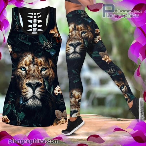 girls love flower and lion tank top legging set 0w1kV