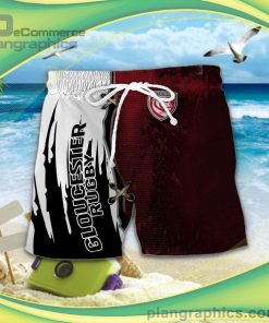 gloucester rugby pattern short sleeve button down shirt and hawaiian short and shorts 200 0Wsfy
