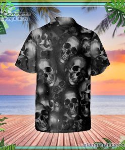 head pattern happy summer skull short sleeve button down hawaiian shirt 363 oSwgi