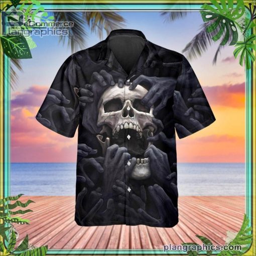 horror skull nightmare short sleeve button down hawaiian shirt 216 2oJwf