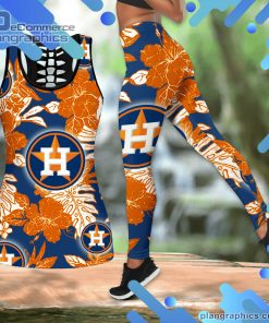 houston astros blue hawaiian hollow tanktop leggings set iEcrs
