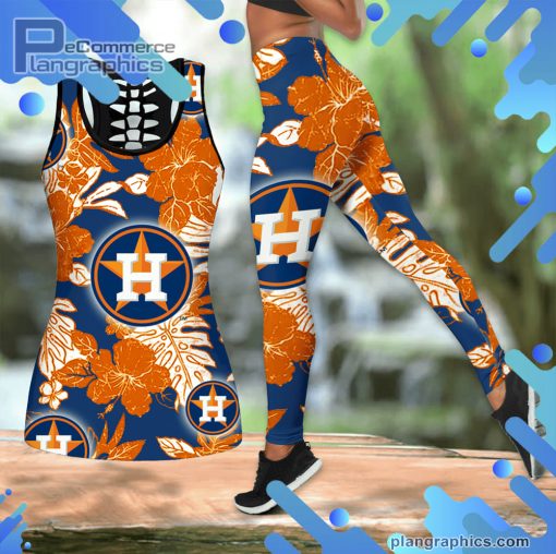 houston astros blue hawaiian hollow tanktop leggings set iEcrs