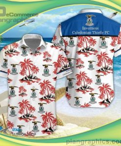 inverness caledonian thistle fc short sleeve button down shirt and hawaiian short 66 du3i1