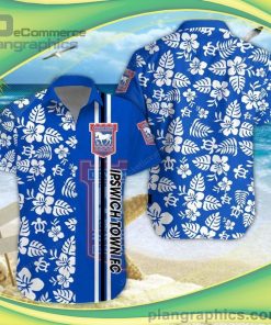 ipswich town fc 3d short sleeve button down shirt and hawaiian short 65 39b0O