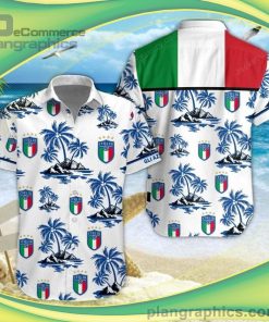 italy national football team short sleeve button down shirt and hawaiian short 64 uickp