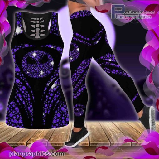 jack skellington purple face tank top legging set nhlfg