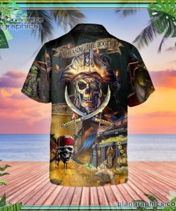 king pirates team skull short sleeve button down hawaiian shirt 359 ECa6b
