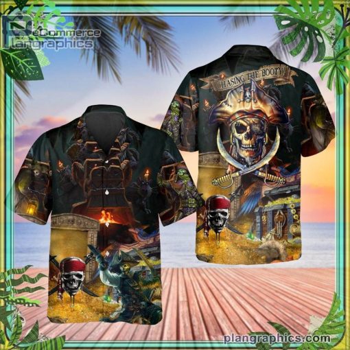 king pirates team skull short sleeve button down hawaiian shirt 72 mULU4