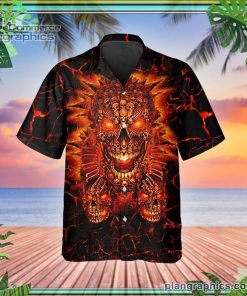 lava skull hell short sleeve button down hawaiian shirt 213 qQPBt