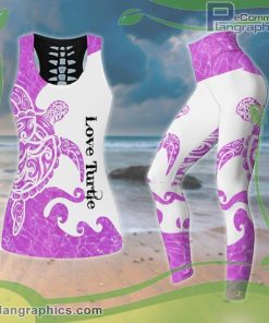 love turtle pink tank top legging set ec9TT
