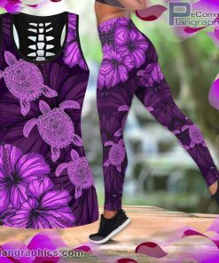 lovely purple turtle tank top legging set NaLHz