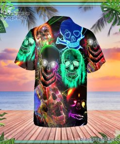 neon light skull short sleeve button down hawaiian shirt 349 zmVcd