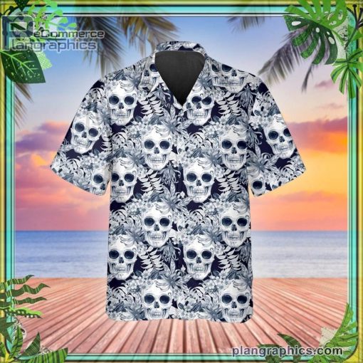 ocean vibe floral skull short sleeve button down hawaiian shirt 347 SiIlz