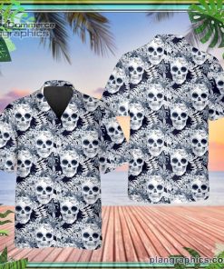 ocean vibe floral skull short sleeve button down hawaiian shirt 60 pDj4M