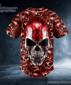 red metal tribal skull custom baseball jersey 482 vVIAi