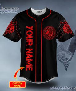 red moon wolf viking tattoo custom baseball jersey 285 Ma6DS