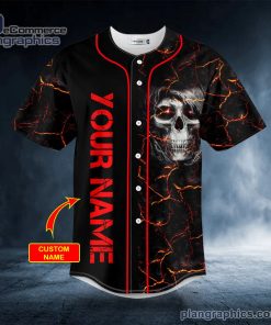 rock chang crack lava skull custom baseball jersey 279 zPM0r