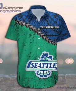 seattle thunderbirds casual button down hawaiian shirt grunge polynesian tattoo ca hockey 80 dm7KX