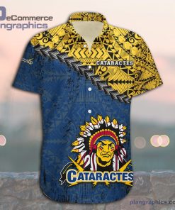 shawinigan cataractes casual button down hawaiian shirt grunge polynesian tattoo ca hockey 78 pvw11