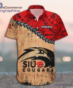 siu edwardsville cougars casual button down hawaiian shirt grunge polynesian tattoo ncaa 76 DHxS8