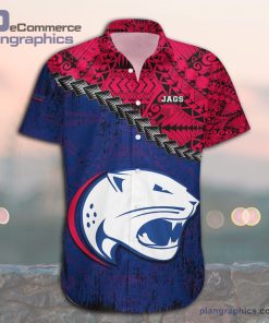 south alabama jaguars casual button down hawaiian shirt grunge polynesian tattoo ncaa 75 LpeZO