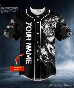 tiger over skull custom baseball jersey 233 QMtrw