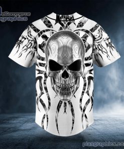 tribal metal skull custom baseball jersey 8582 228 SouPR