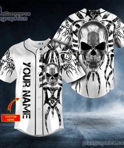 tribal metal skull custom baseball jersey 8582 32 qcsXc