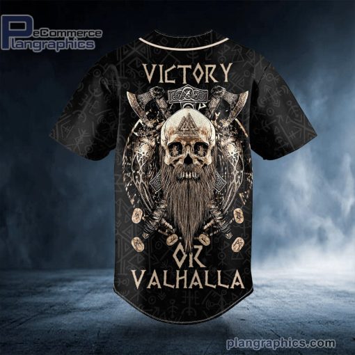 victory or valhalla viking skull custom baseball jersey 222 WgeU3