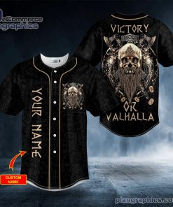 victory or valhalla viking skull custom baseball jersey 26 SgPno
