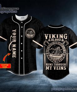 viking blood runs through my veins custom baseball jersey 25 HeU3J