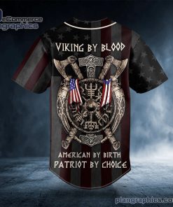 viking by blood american by birth patriot by choice skull personalized baseball jersey 220 dngH8