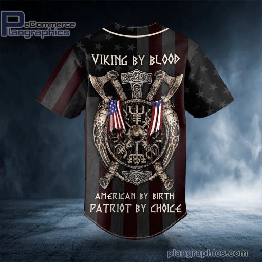 viking by blood american by birth patriot by choice skull personalized baseball jersey 220 dngH8