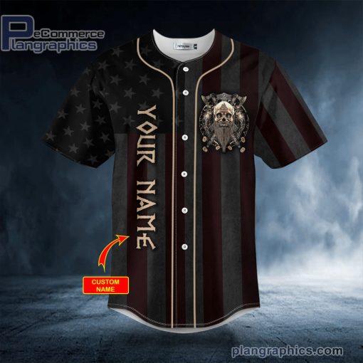 viking by blood american by birth patriot by choice skull personalized baseball jersey 416 zCsr0